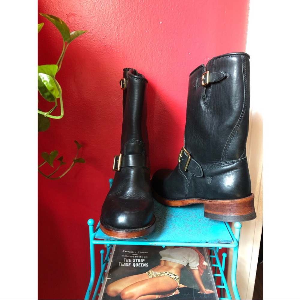 Frye Engineer Artisanal Double Buckle Boot